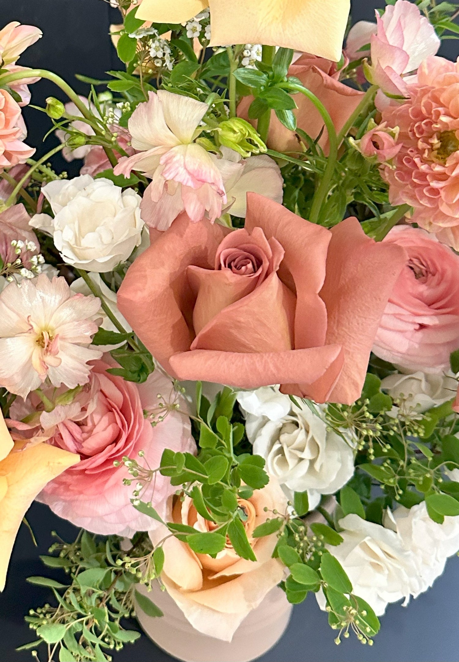 pink rose in bouquet